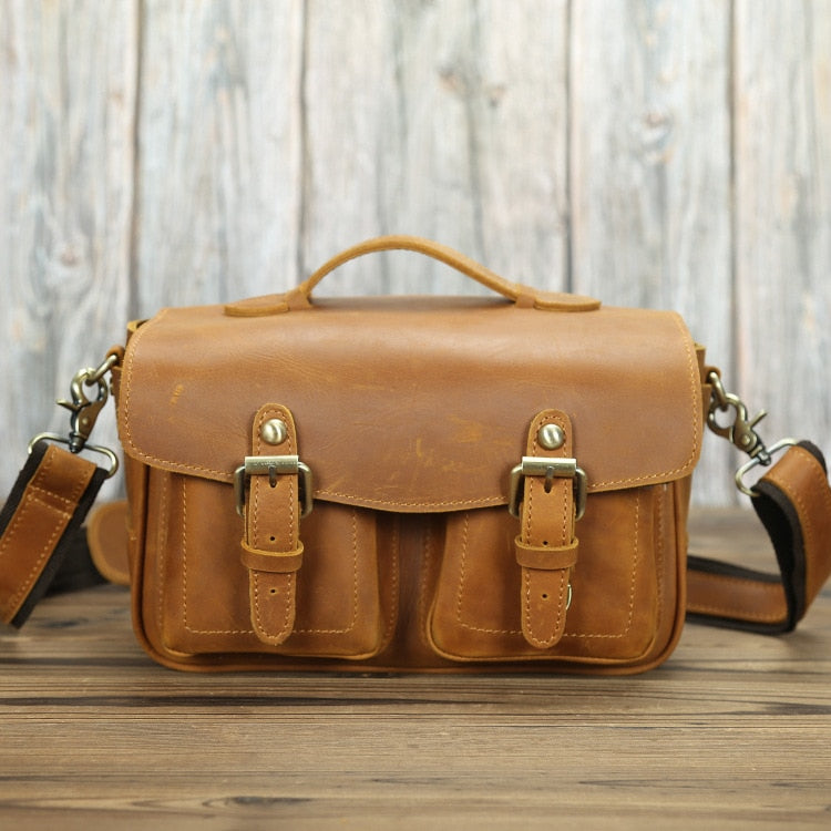 Steel Horse Leather The Faust Leather Camera Messenger Bag - Stiles Supply Co.