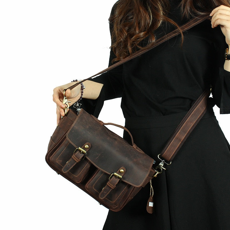 Steel Horse Leather The Faust Leather Camera Messenger Bag - Stiles Supply Co.