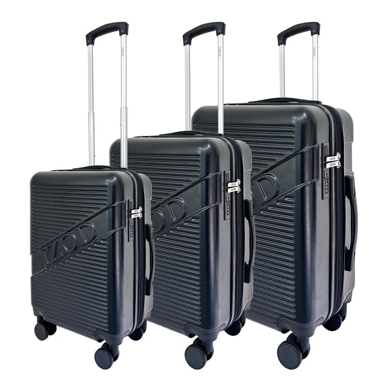 IZOD Harper Expandable ABS Hard shell Lightweight 3 Piece Luggage Set - Stiles Supply Co.