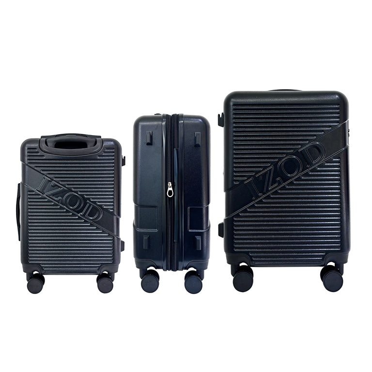 IZOD Harper Expandable ABS Hard shell Lightweight 3 Piece Luggage Set - Stiles Supply Co.