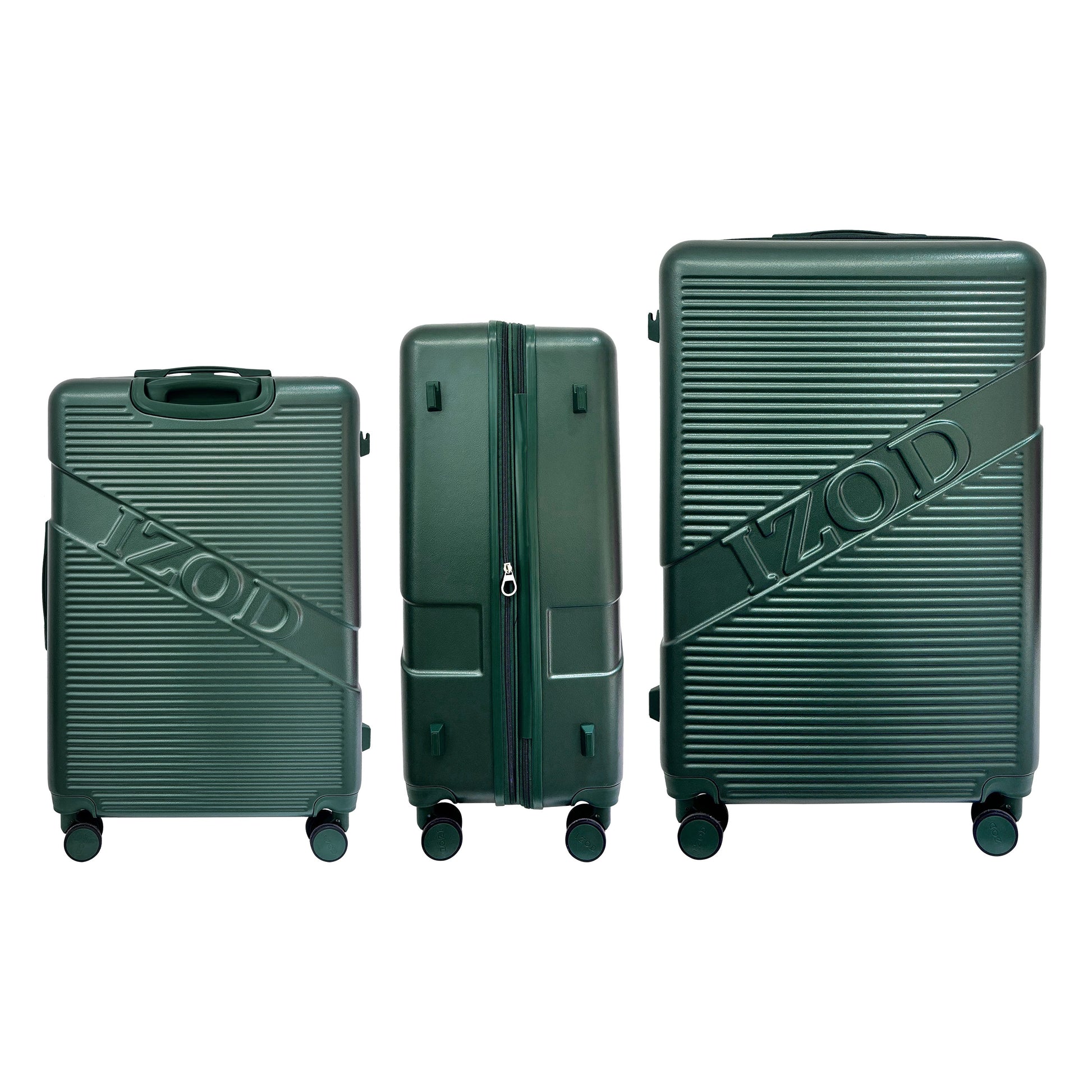 IZOD Harper Expandable ABS Hard shell Lightweight 3 Piece Luggage Set - Stiles Supply Co.