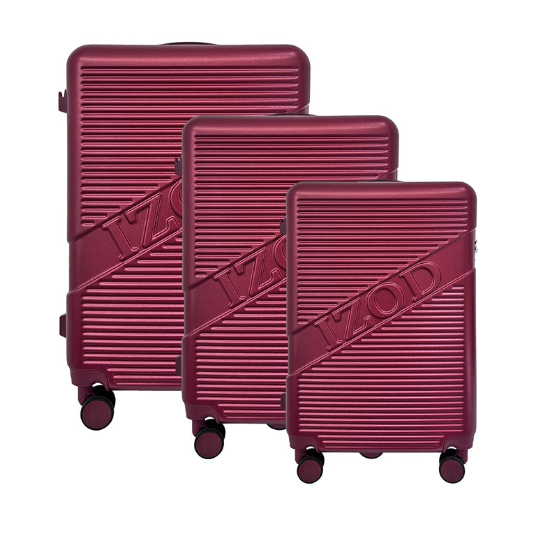 IZOD Harper Expandable ABS Hard shell Lightweight 3 Piece Luggage Set - Stiles Supply Co.