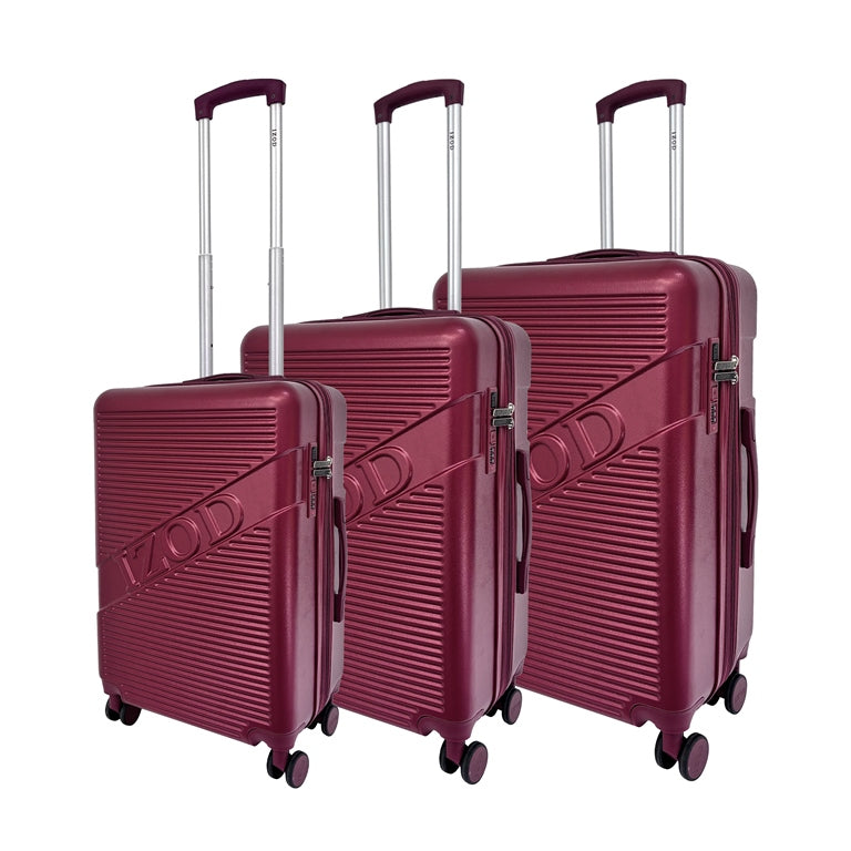 IZOD Harper Expandable ABS Hard shell Lightweight 3 Piece Luggage Set - Stiles Supply Co.