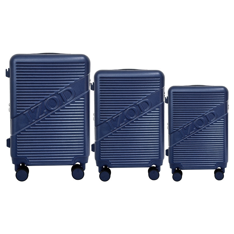 IZOD Harper Expandable ABS Hard shell Lightweight 3 Piece Luggage Set - Stiles Supply Co.