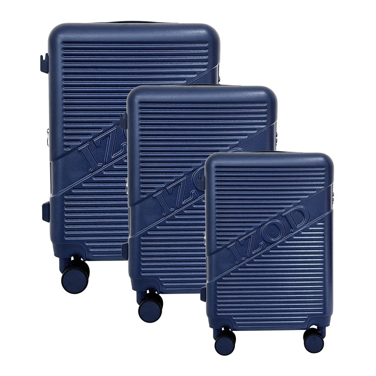 IZOD Harper Expandable ABS Hard shell Lightweight 3 Piece Luggage Set - Stiles Supply Co.