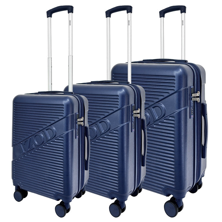 IZOD Harper Expandable ABS Hard shell Lightweight 3 Piece Luggage Set - Stiles Supply Co.