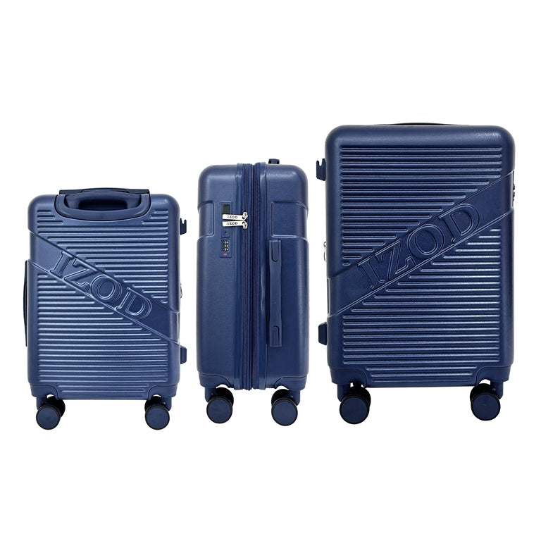 IZOD Harper Expandable ABS Hard shell Lightweight 3 Piece Luggage Set - Stiles Supply Co.