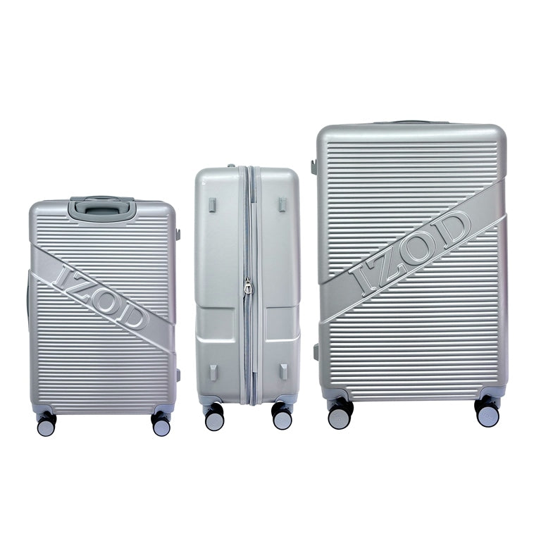 IZOD Harper Expandable ABS Hard shell Lightweight 3 Piece Luggage Set - Stiles Supply Co.
