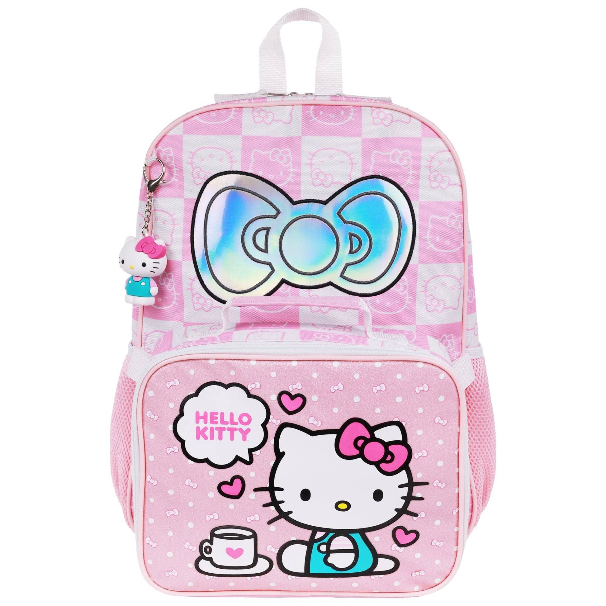 Hello Kitty All-Over Print Backpack with Detachable Lunchbox & 3D Charm - Stiles Supply Co.