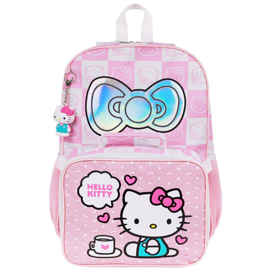 Hello Kitty All-Over Print Backpack with Detachable Lunchbox & 3D Charm - Stiles Supply Co.
