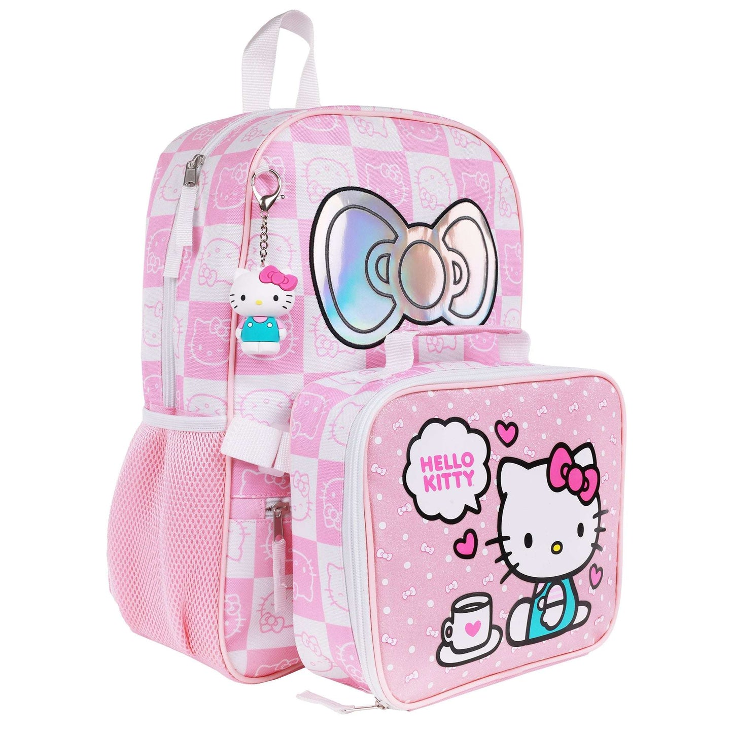 Hello Kitty All-Over Print Backpack with Detachable Lunchbox & 3D Charm - Stiles Supply Co.