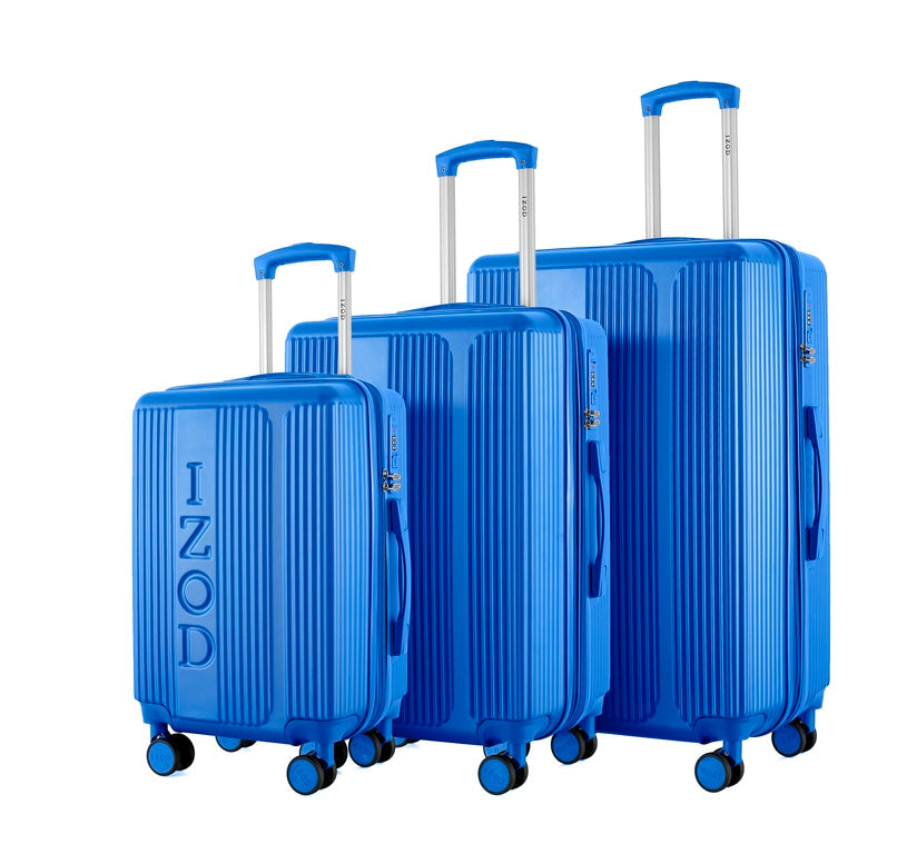 IZOD Hyman Expandable Hard shell Lightweight 3 Piece Luggage Set - Stiles Supply Co.