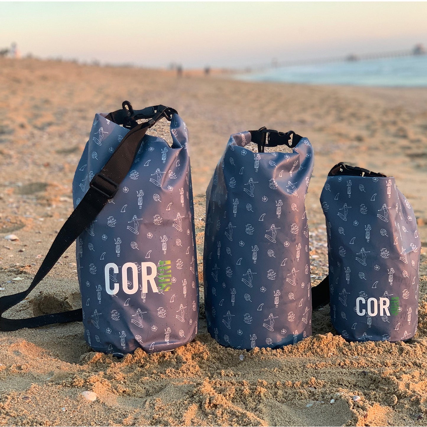 COR Surf Dry Bags (Hawaiian Print): 3L, 5L, 10L, 15, and 3-Packs