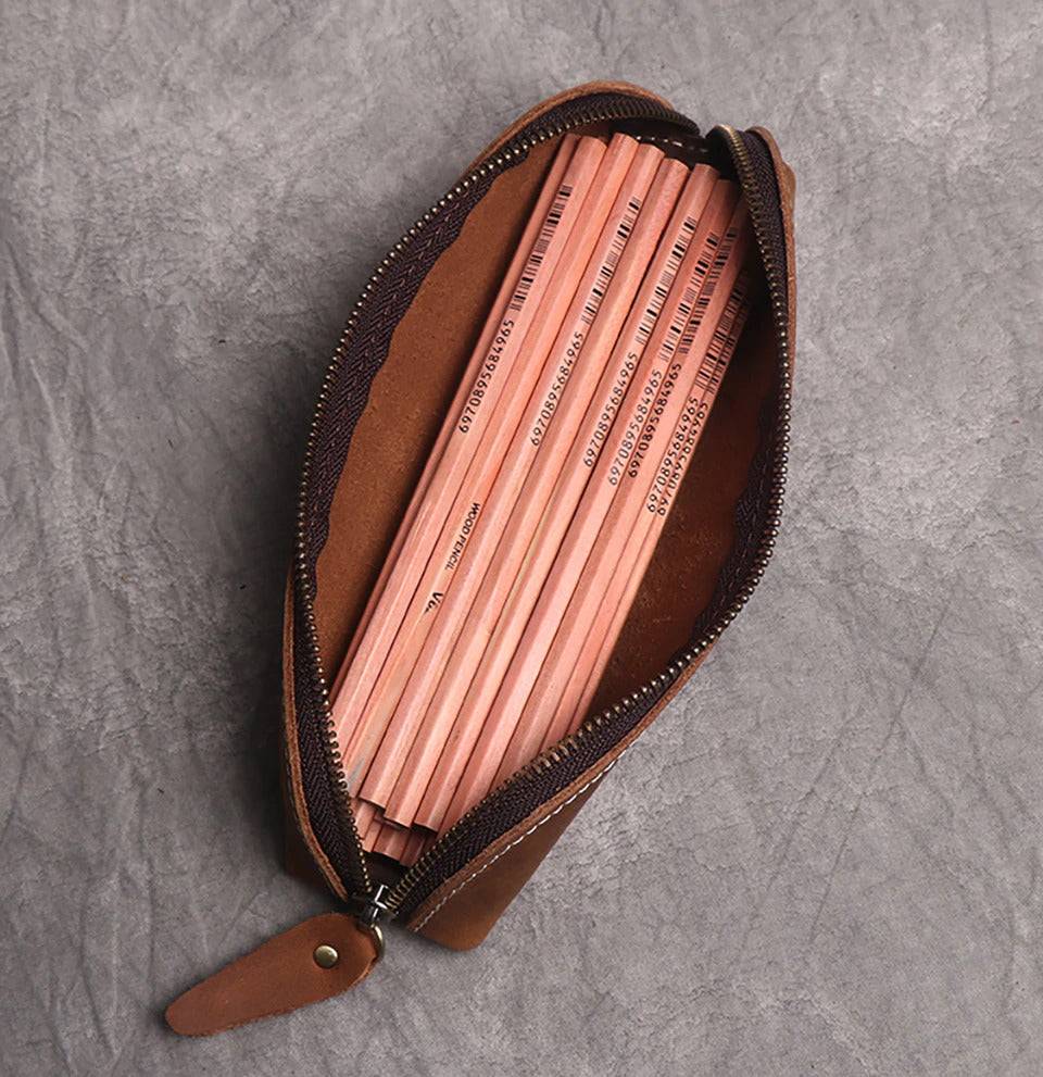 Steel Horse Leather The Paavo Leather Pen Case | Makeup Pouch - Stiles Supply Co.