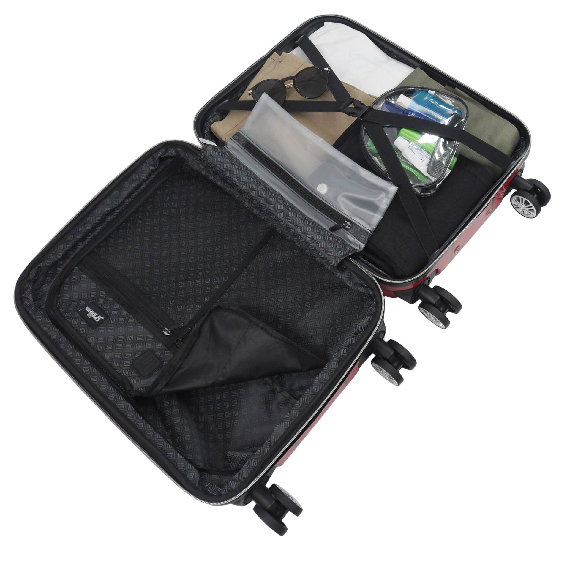 Marvel Spiderman Mask FŪL 21" Hard Rolling Luggage, Red - Stiles Supply Co.