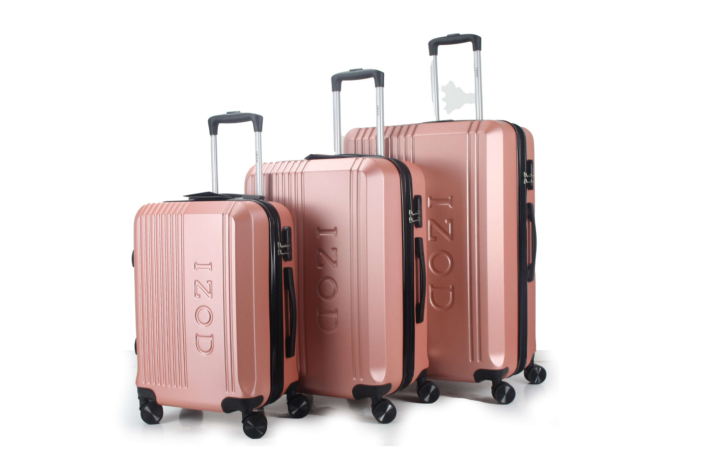IZOD Zane Expandable Hard shell Lightweight 3 Piece Luggage Set - Stiles Supply Co.