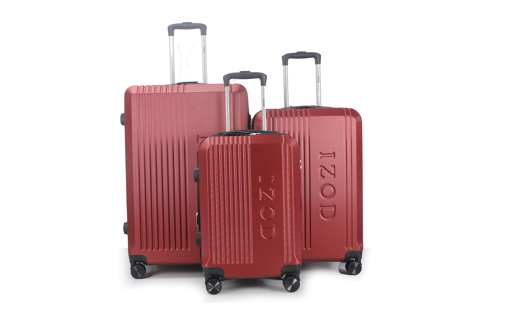 IZOD Zane Expandable Hard shell Lightweight 3 Piece Luggage Set - Stiles Supply Co.