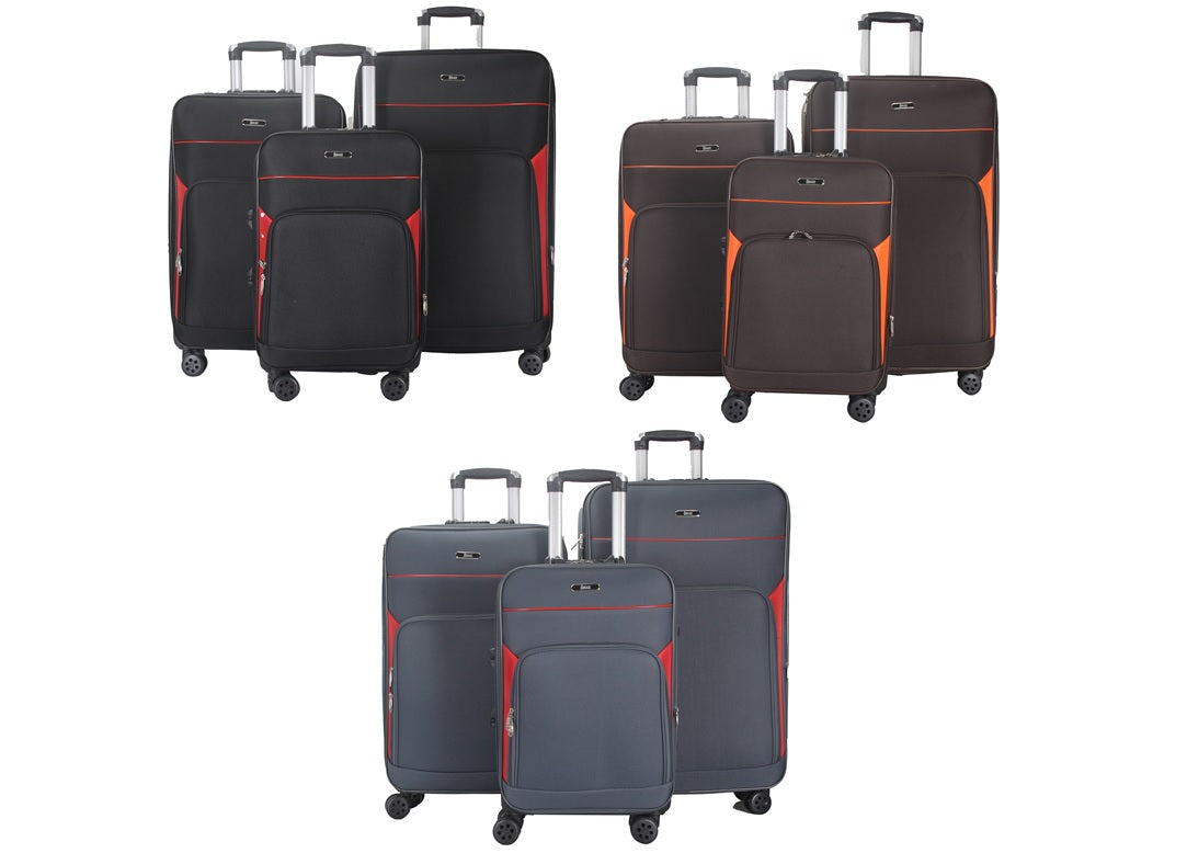 Mirage Jane Soft Shell Lightweight Expandable 3 Piece Luggage Set - Stiles Supply Co.