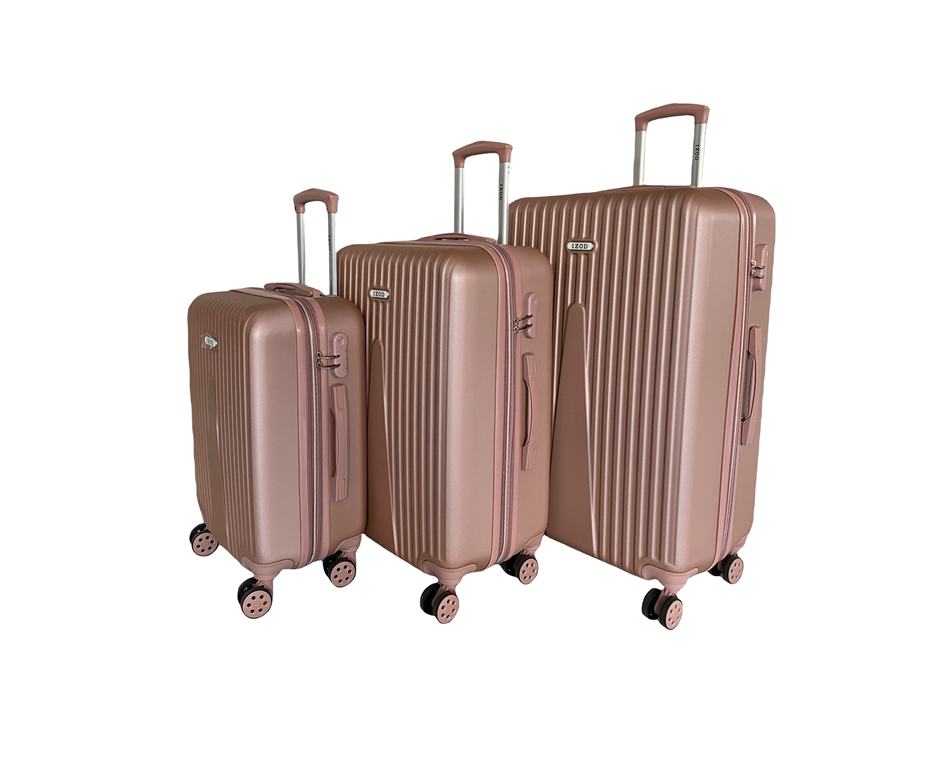 IZOD Janisa Expandable Hard shell Lightweight 3 Piece Luggage Set - Stiles Supply Co.