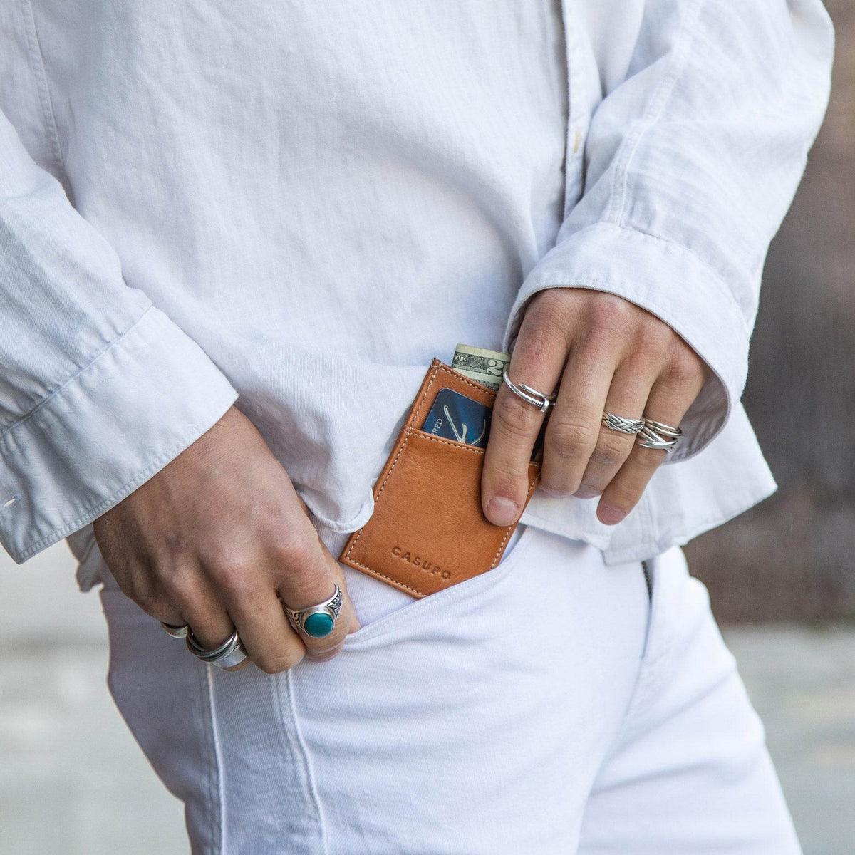 CASUPO Minimalist Wallet with RFID protection - Natural