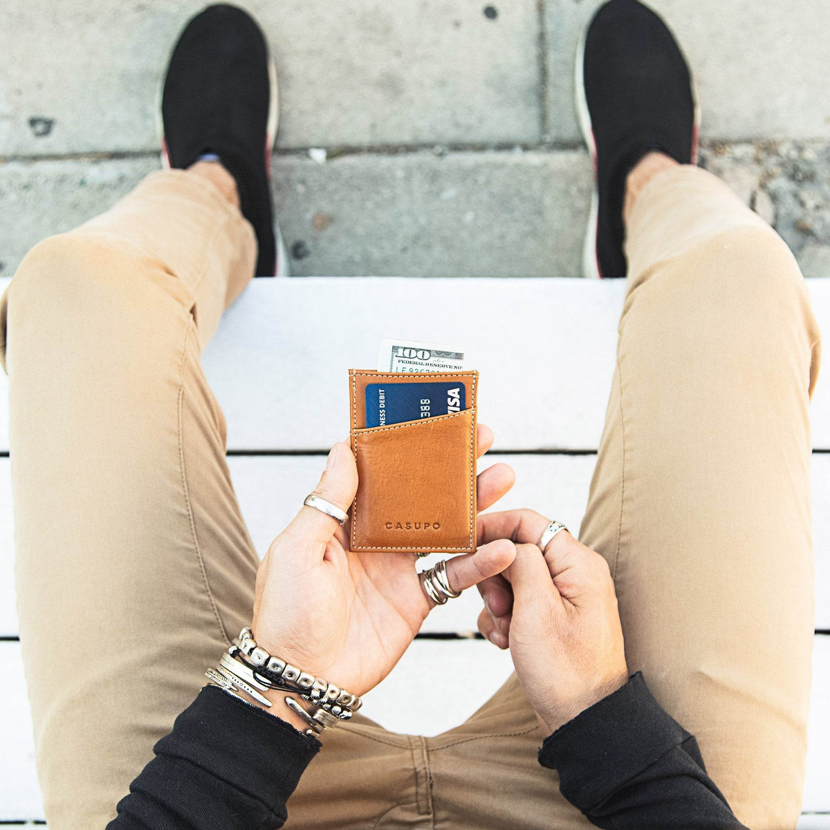 CASUPO Minimalist Wallet with RFID protection - Natural