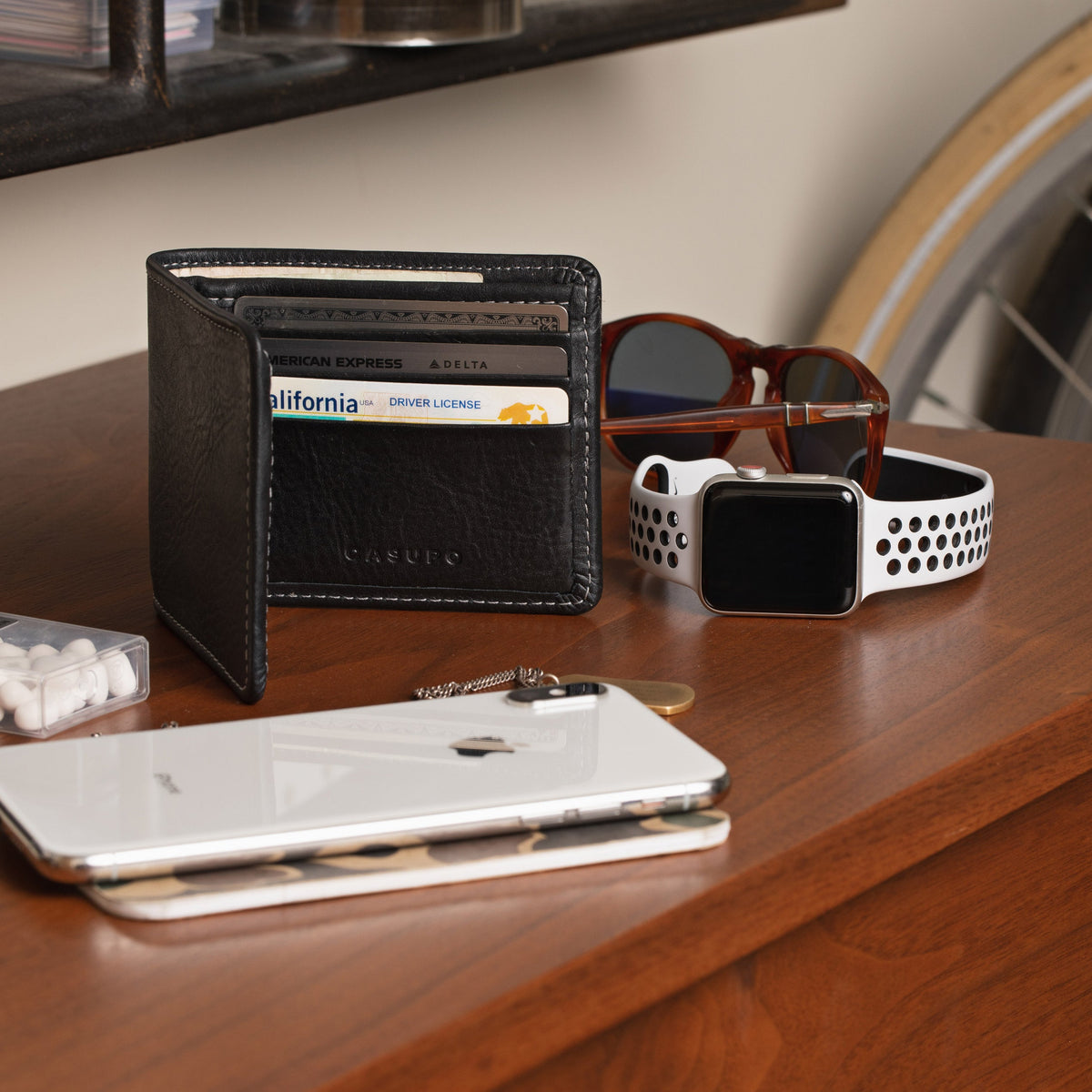 CASUPO Large Billfold Wallet with RFID protection - Black