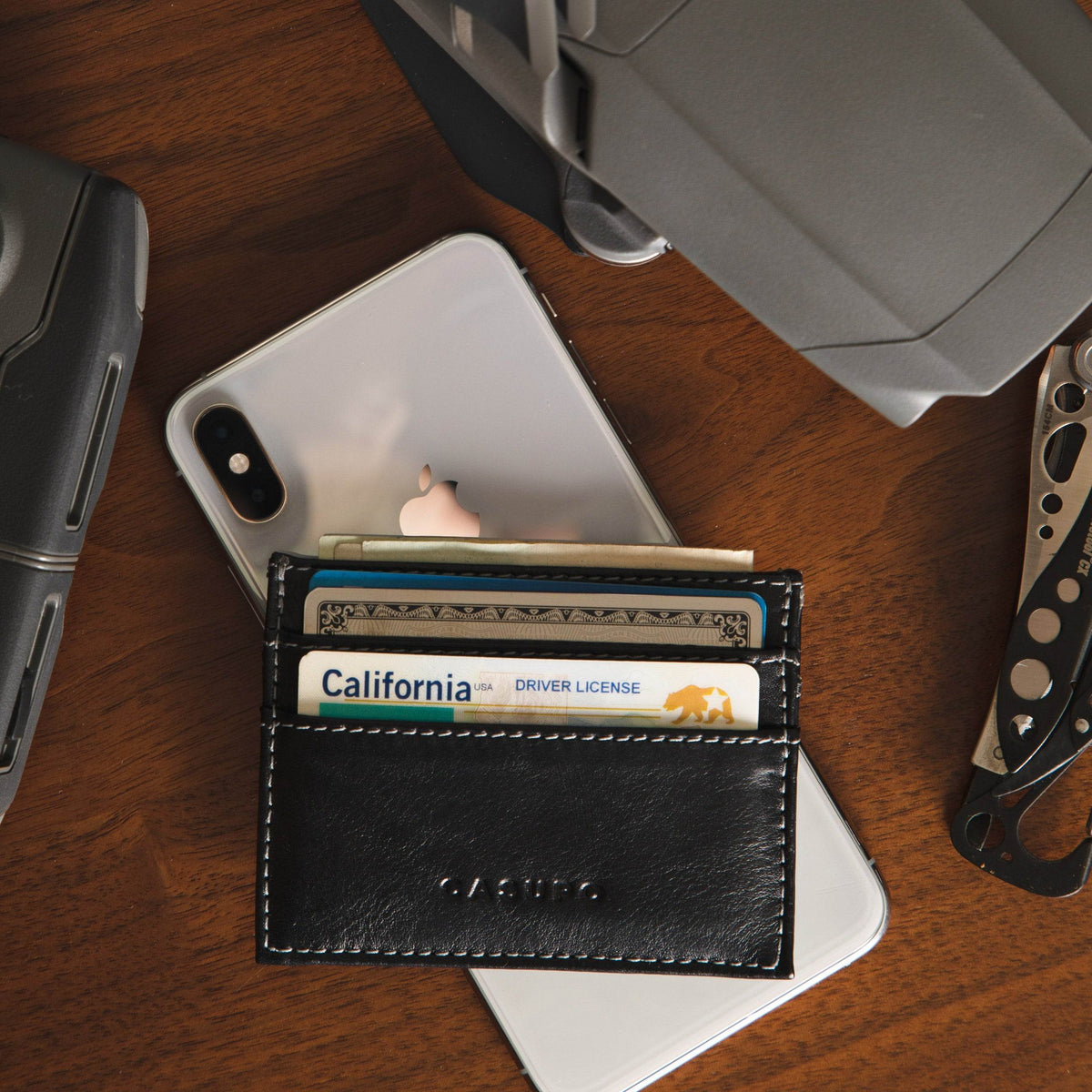 CASUPO Slim Card Holder Wallet with RFID Protection - Black