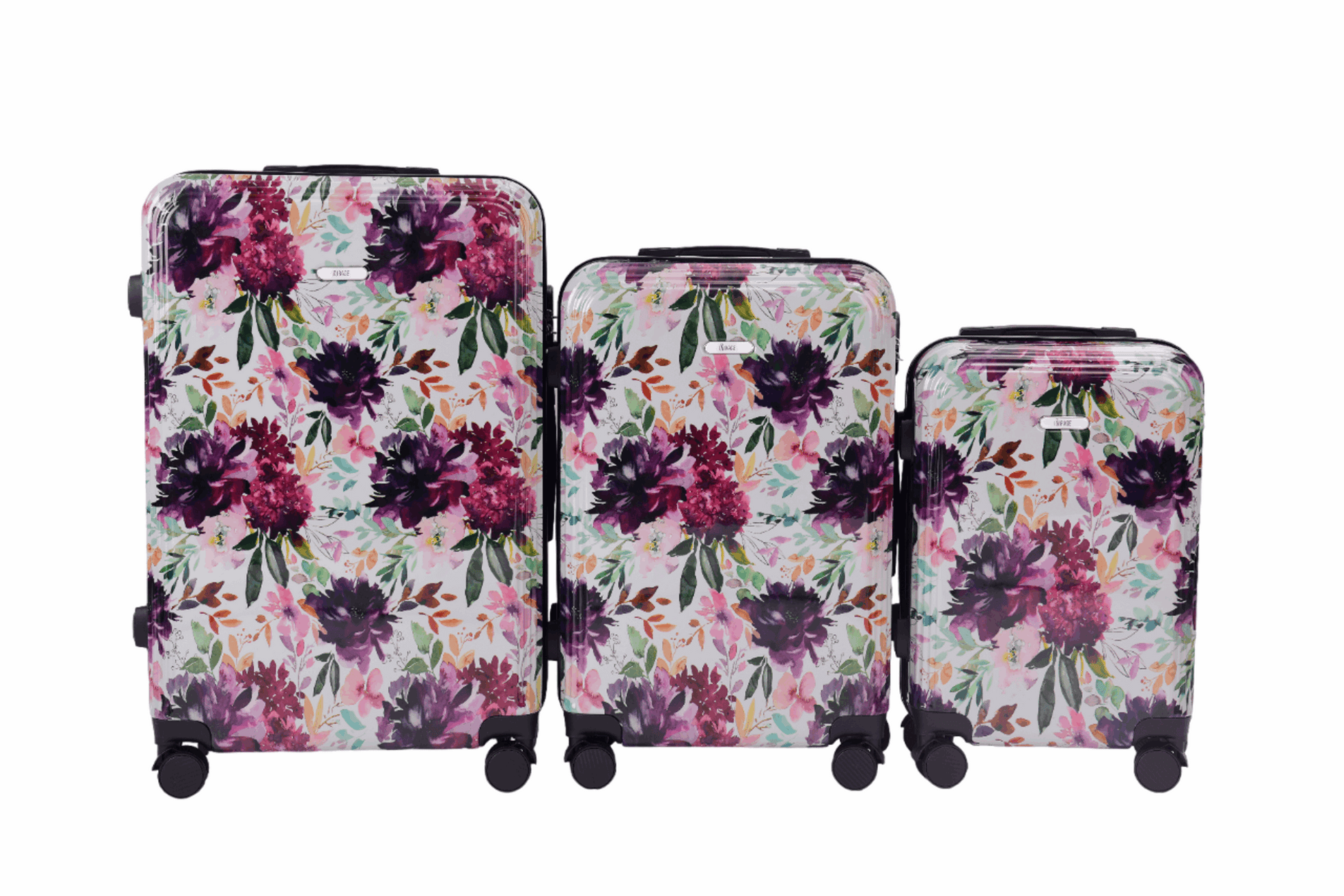 Mirage Paula Floral ABS Hard Shell Lightweight 3 Piece Luggage Set - Stiles Supply Co.