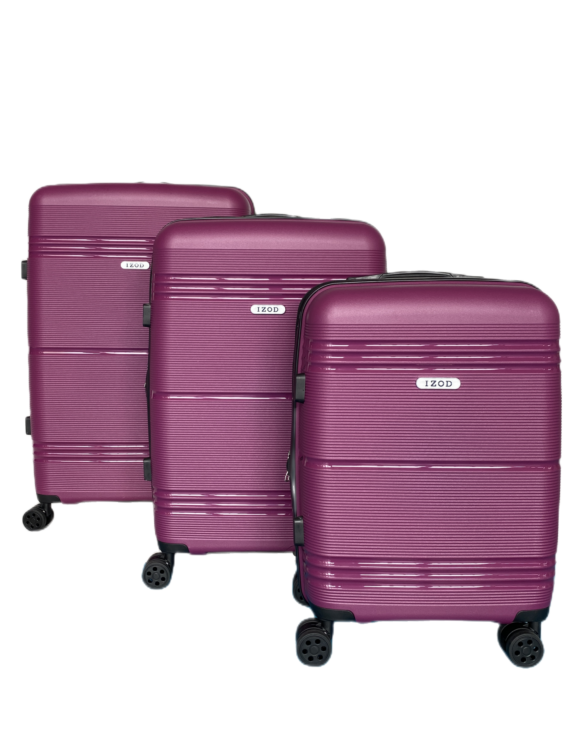 IZOD Legna Hard shell Expandable Lightweight 3 Piece Luggage Set - Stiles Supply Co.