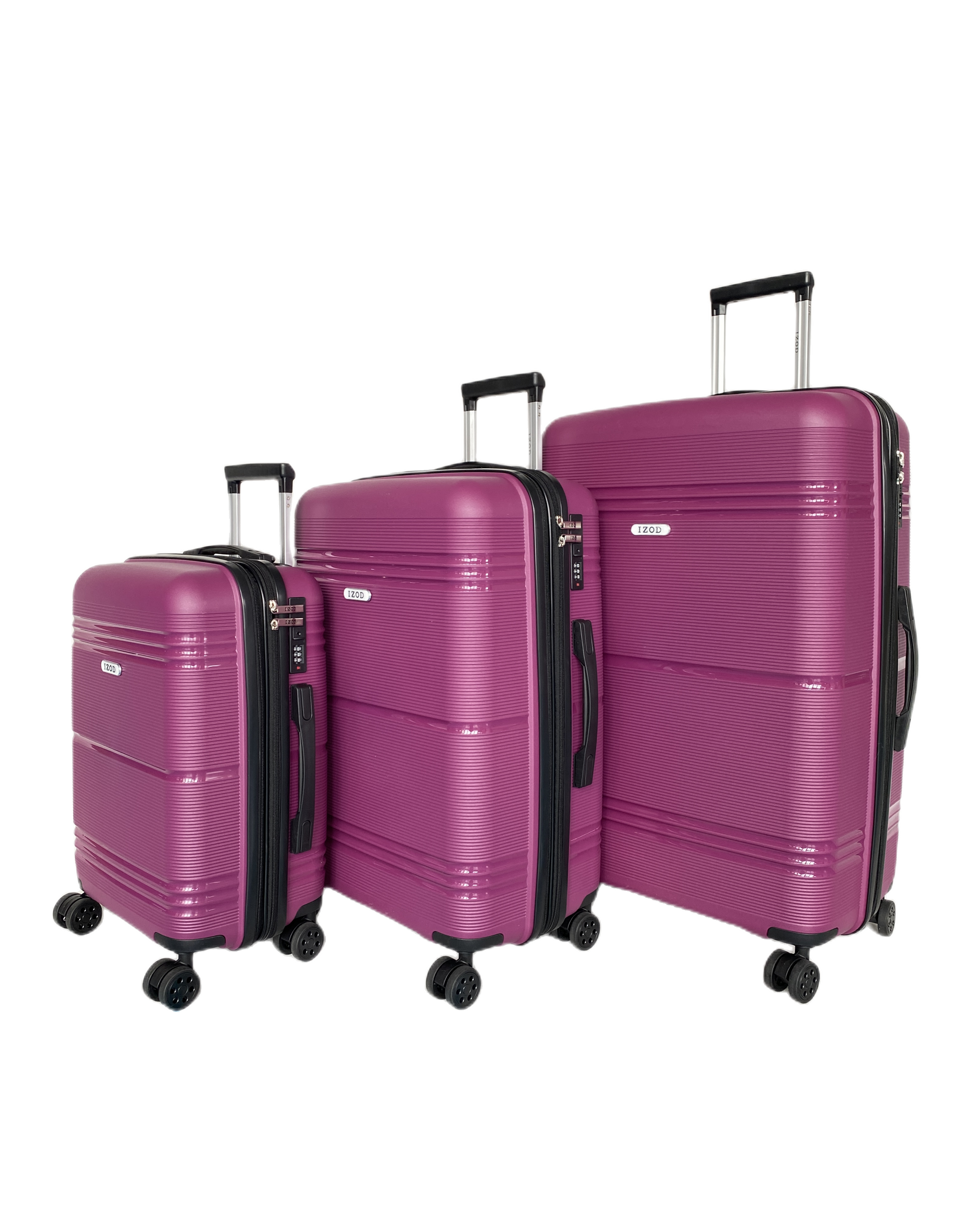 IZOD Legna Hard shell Expandable Lightweight 3 Piece Luggage Set - Stiles Supply Co.