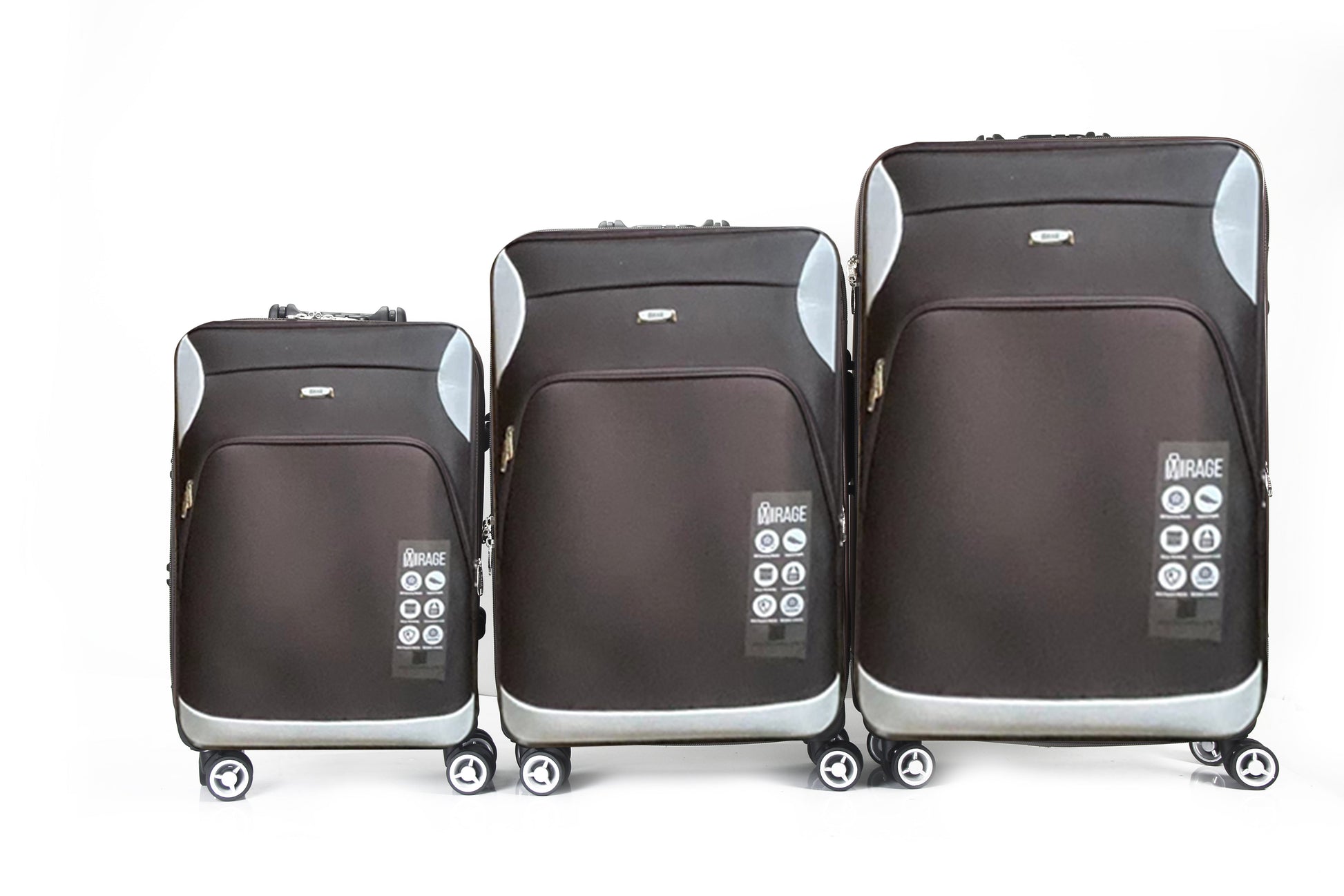 Mirage Letty Soft Shell Lightweight Expandable 3 Piece Luggage Set - Stiles Supply Co.