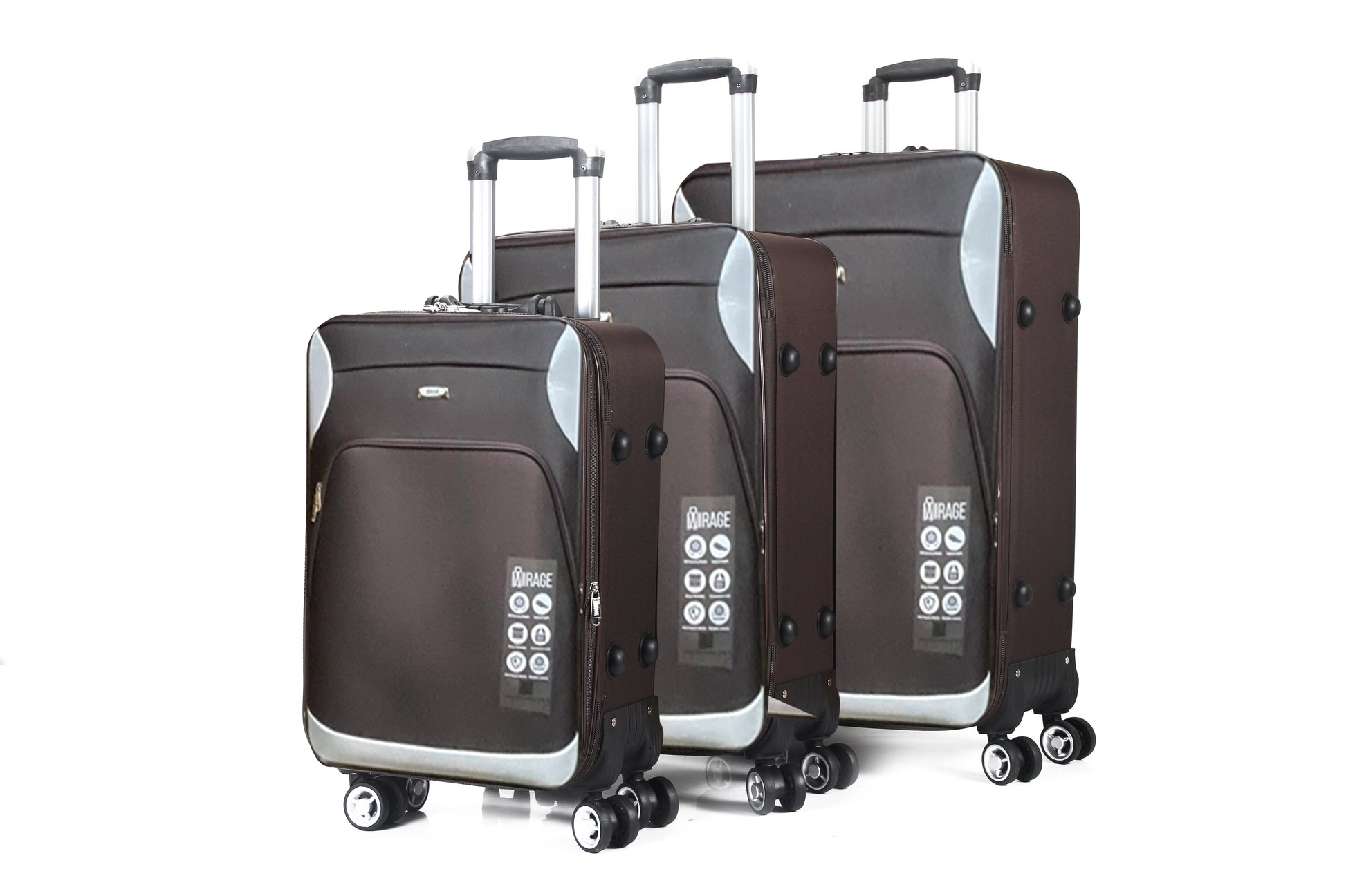 Mirage Letty Soft Shell Lightweight Expandable 3 Piece Luggage Set - Stiles Supply Co.