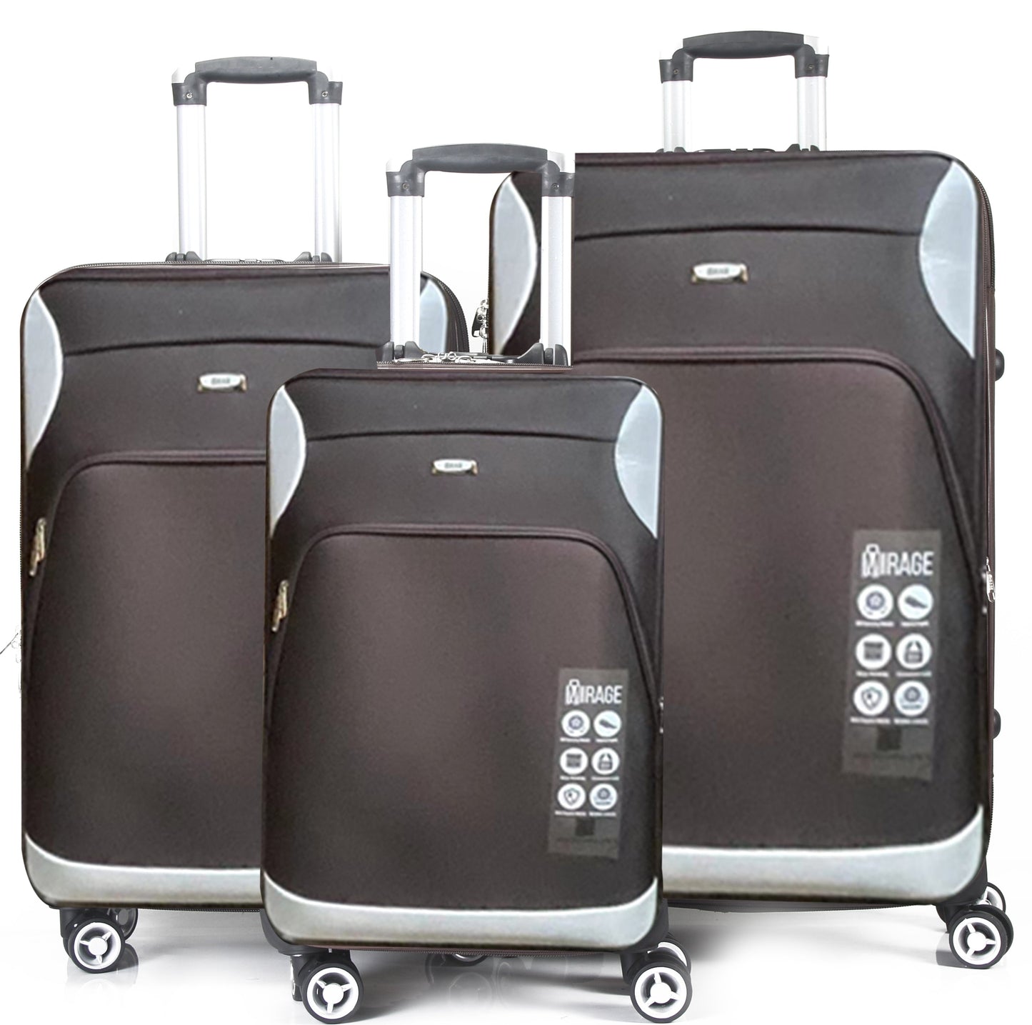 Mirage Letty Soft Shell Lightweight Expandable 3 Piece Luggage Set - Stiles Supply Co.