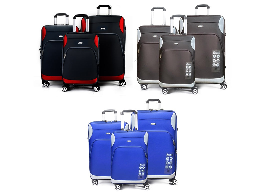Mirage Letty Soft Shell Lightweight Expandable 3 Piece Luggage Set - Stiles Supply Co.
