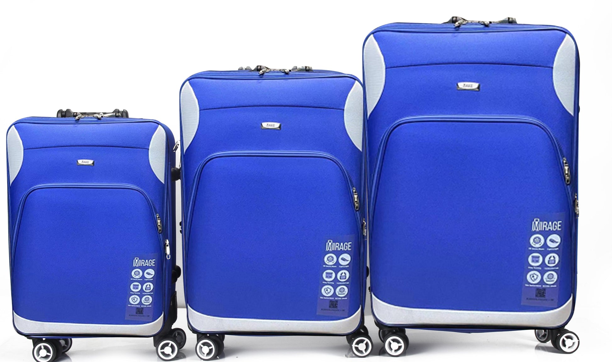 Mirage Letty Soft Shell Lightweight Expandable 3 Piece Luggage Set - Stiles Supply Co.