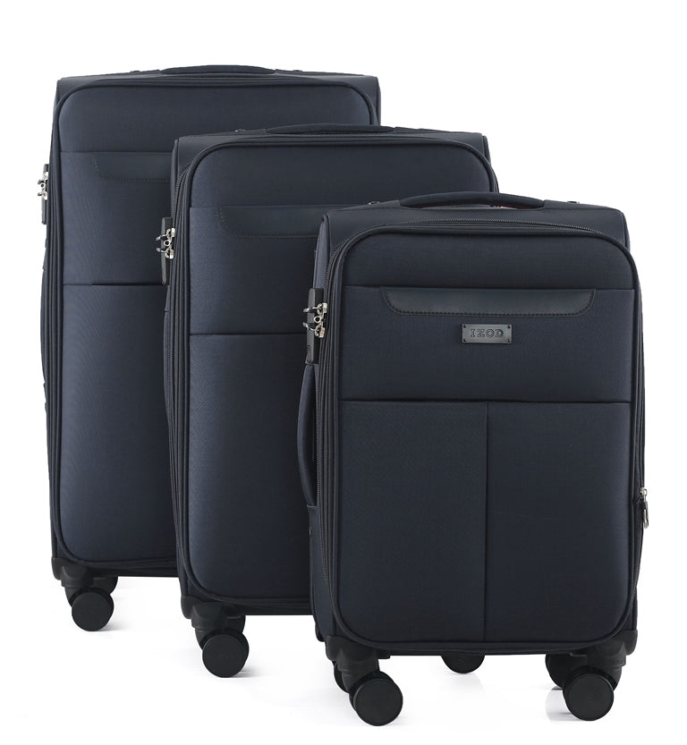 IZOD Liam Soft Shell Lightweight Expandable 3 Piece Luggage Set - Stiles Supply Co.
