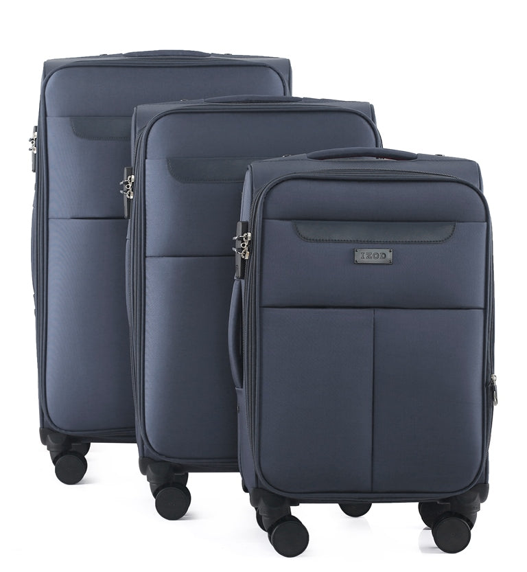 IZOD Liam Soft Shell Lightweight Expandable 3 Piece Luggage Set - Stiles Supply Co.