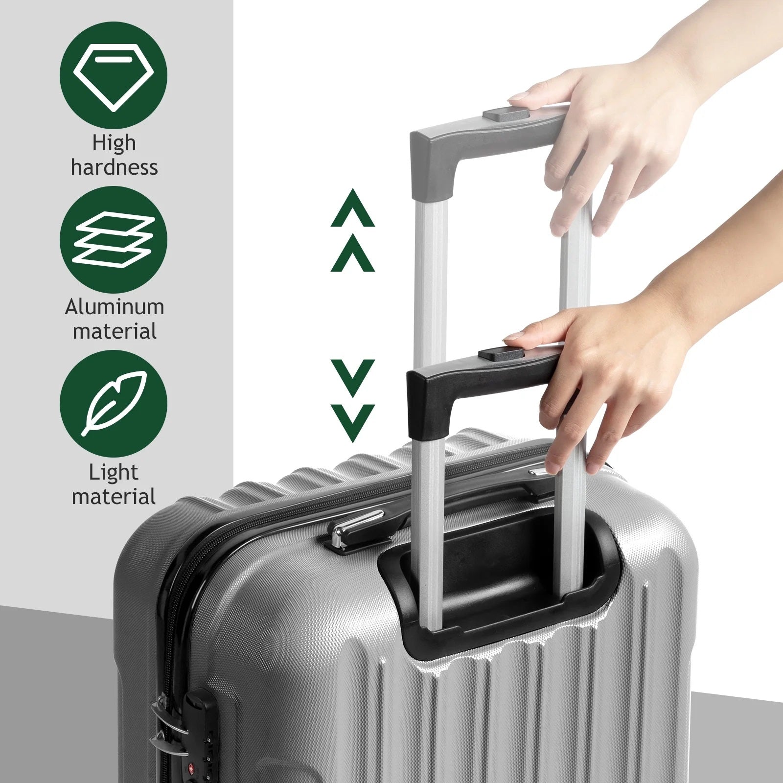 IZOD Ashley Hard shell Expandable Lightweight 3 Piece Luggage Set - Stiles Supply Co.