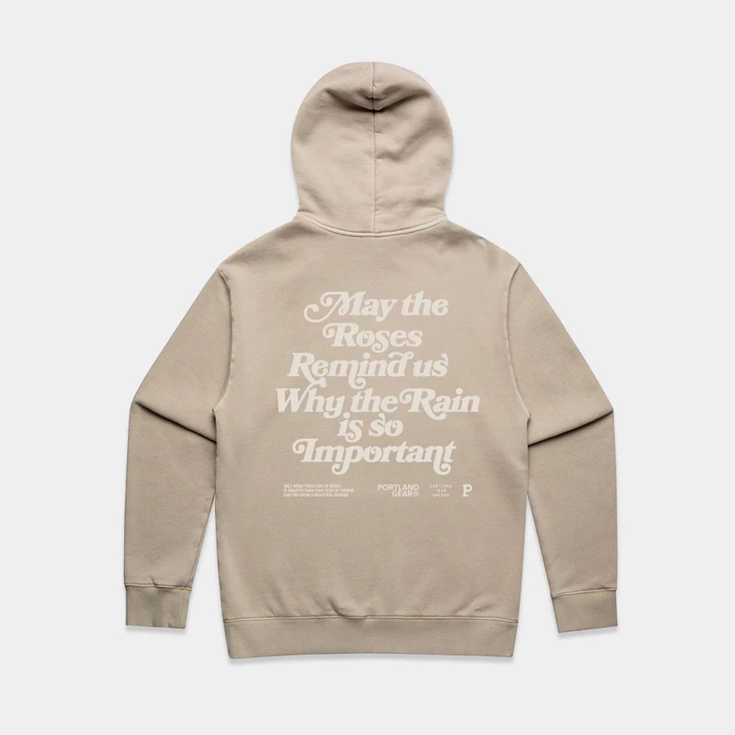 Sueded Slogan Hoodie - Taupe - Stiles Supply Co.