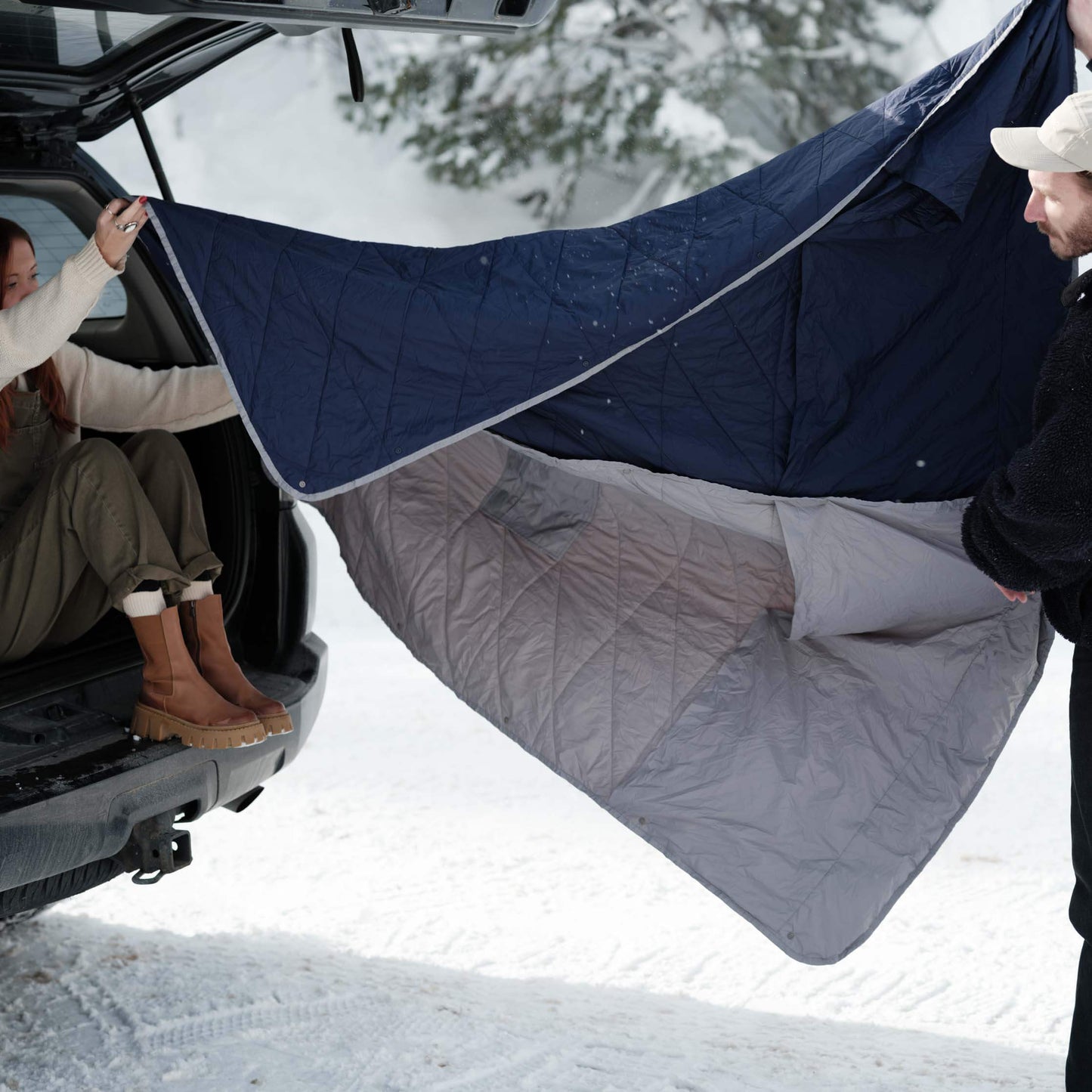 Gravel Layover™ Travel Blanket - Packable & Puffy | Blue - Stiles Supply Co.