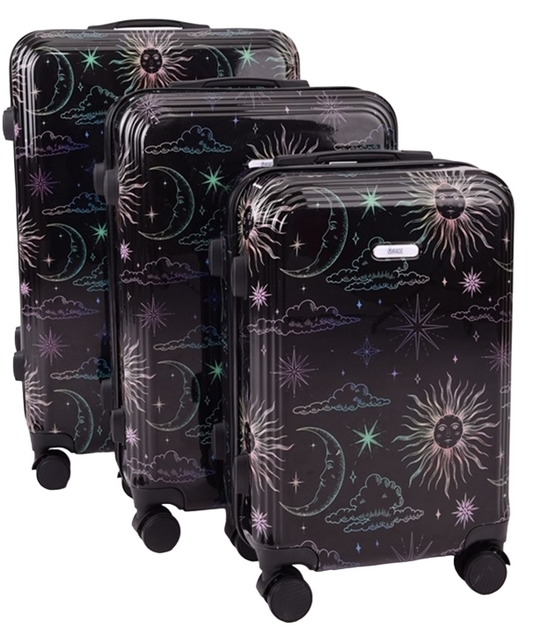 Mirage Leila Cosmos ABS Hard shell Lightweight 3 Piece Luggage Set - Stiles Supply Co.