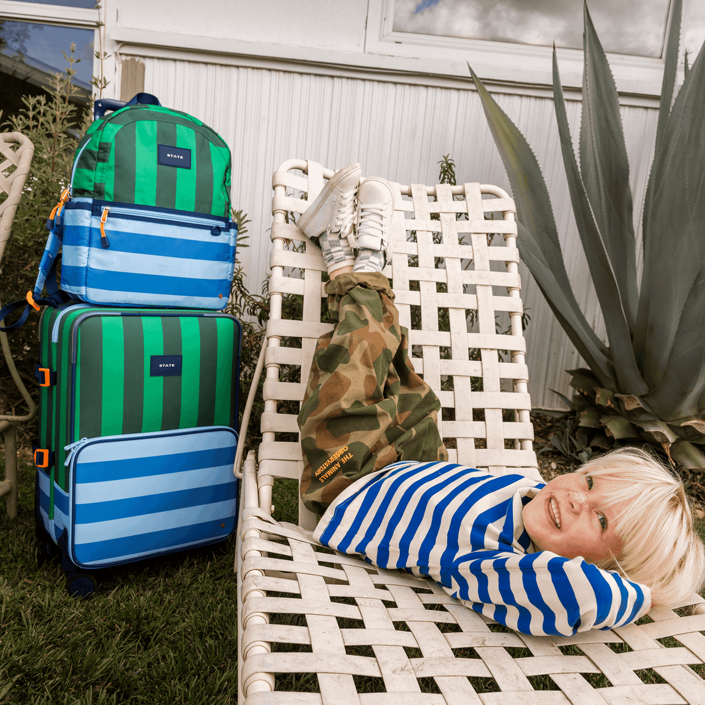 State Bags Stripes Logan Carry-On Suitcase | Limited Edition | Kids - Stiles Supply Co.