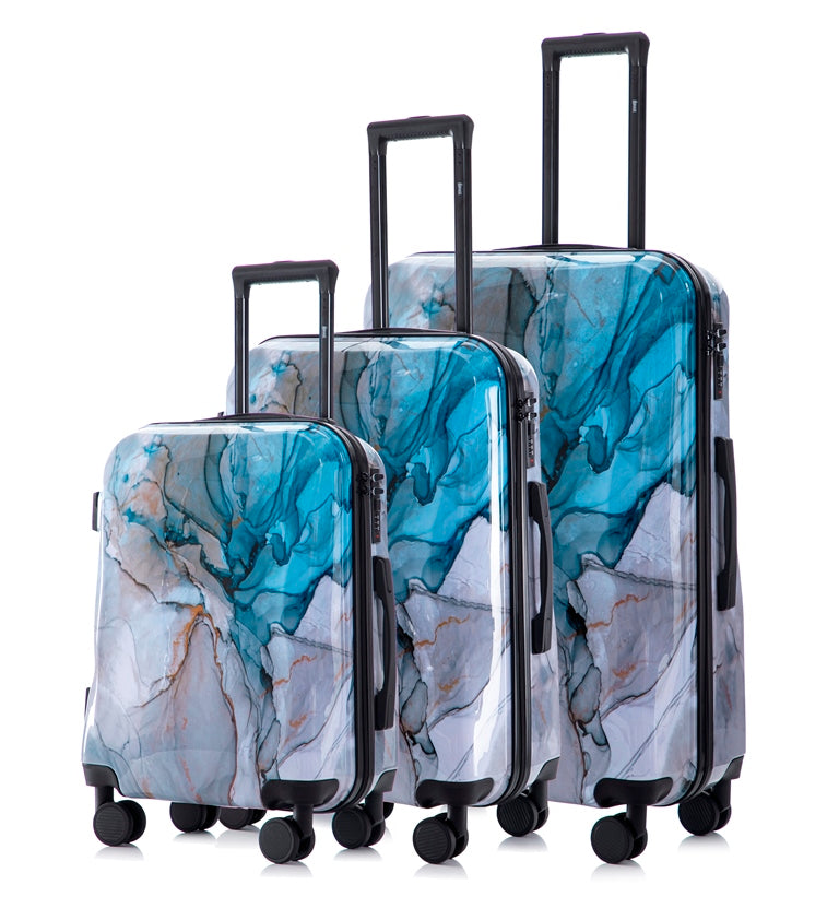 Mirage Graphic Hard Shell Lightweight 3-Piece Luggage Set - Stiles Supply Co.