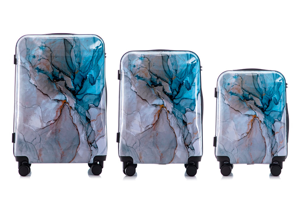 Mirage Graphic Hard Shell Lightweight 3-Piece Luggage Set - Stiles Supply Co.