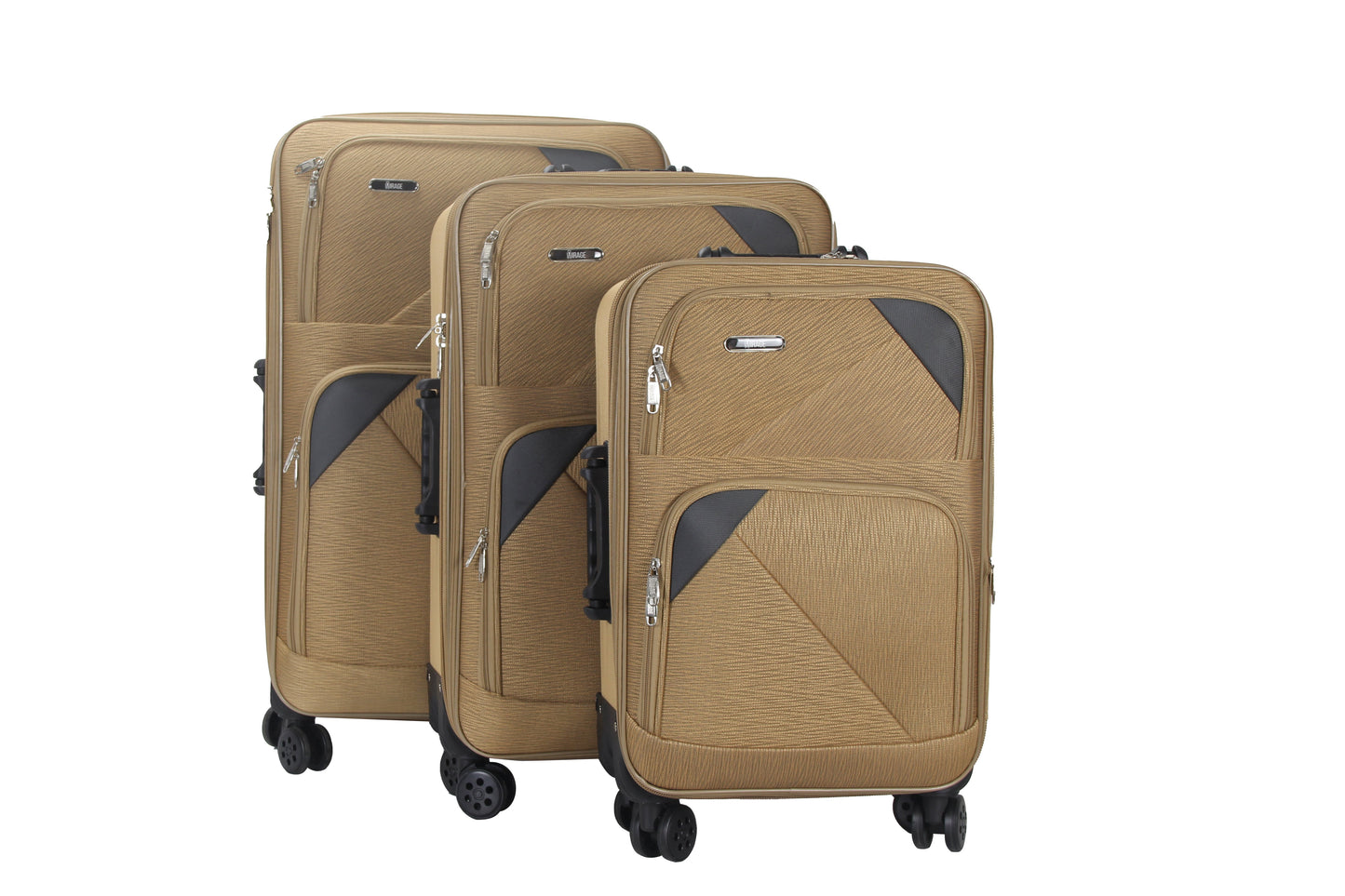 Mirage Mia Soft Shell Lightweight Expandable 3 Piece Luggage Set - Stiles Supply Co.