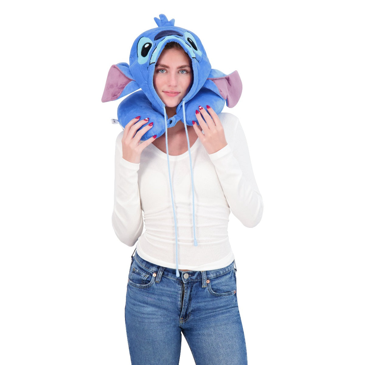 Disney Stitch Travel Neck Pillow Hoodie, Blue - Stiles Supply Co.