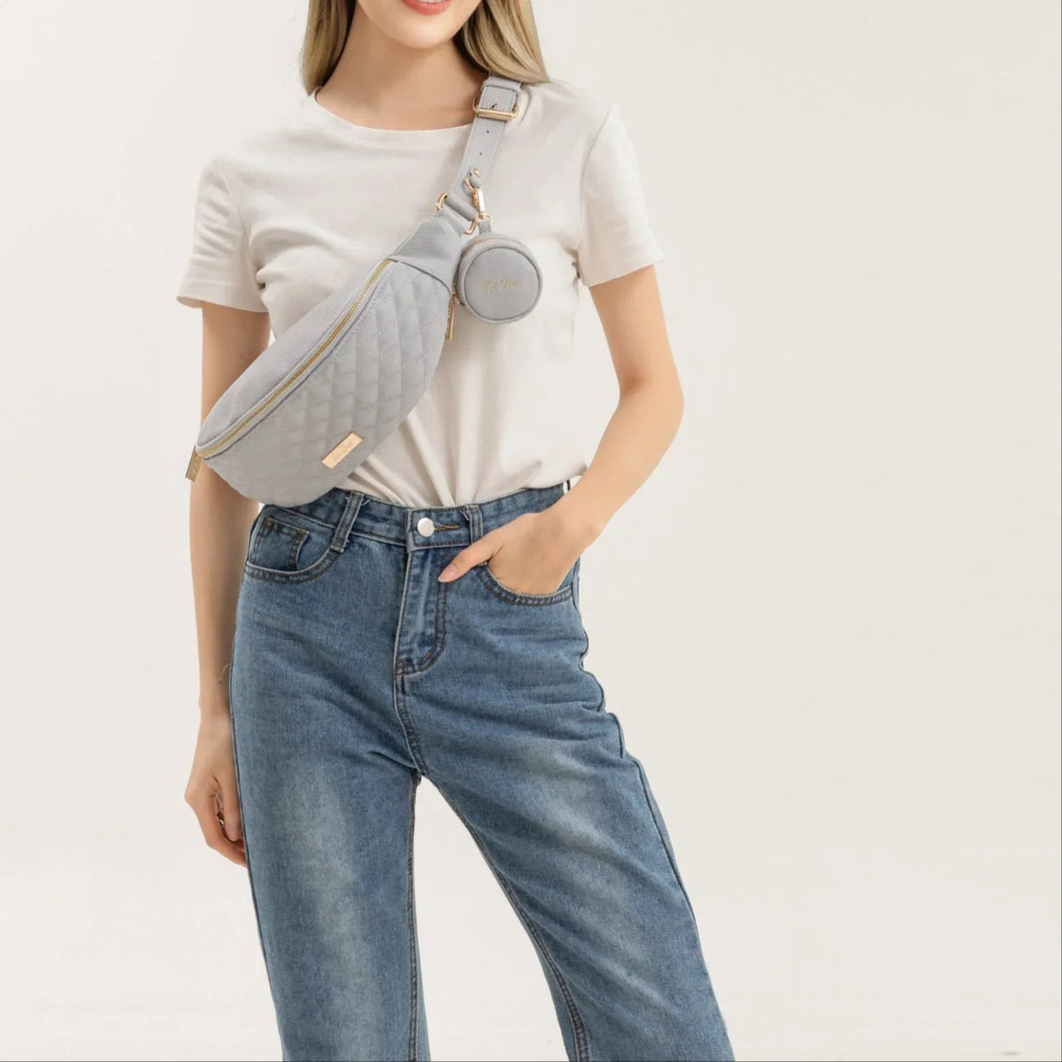 Luli Bebe Crossbody Sling Bag | Stone Grey