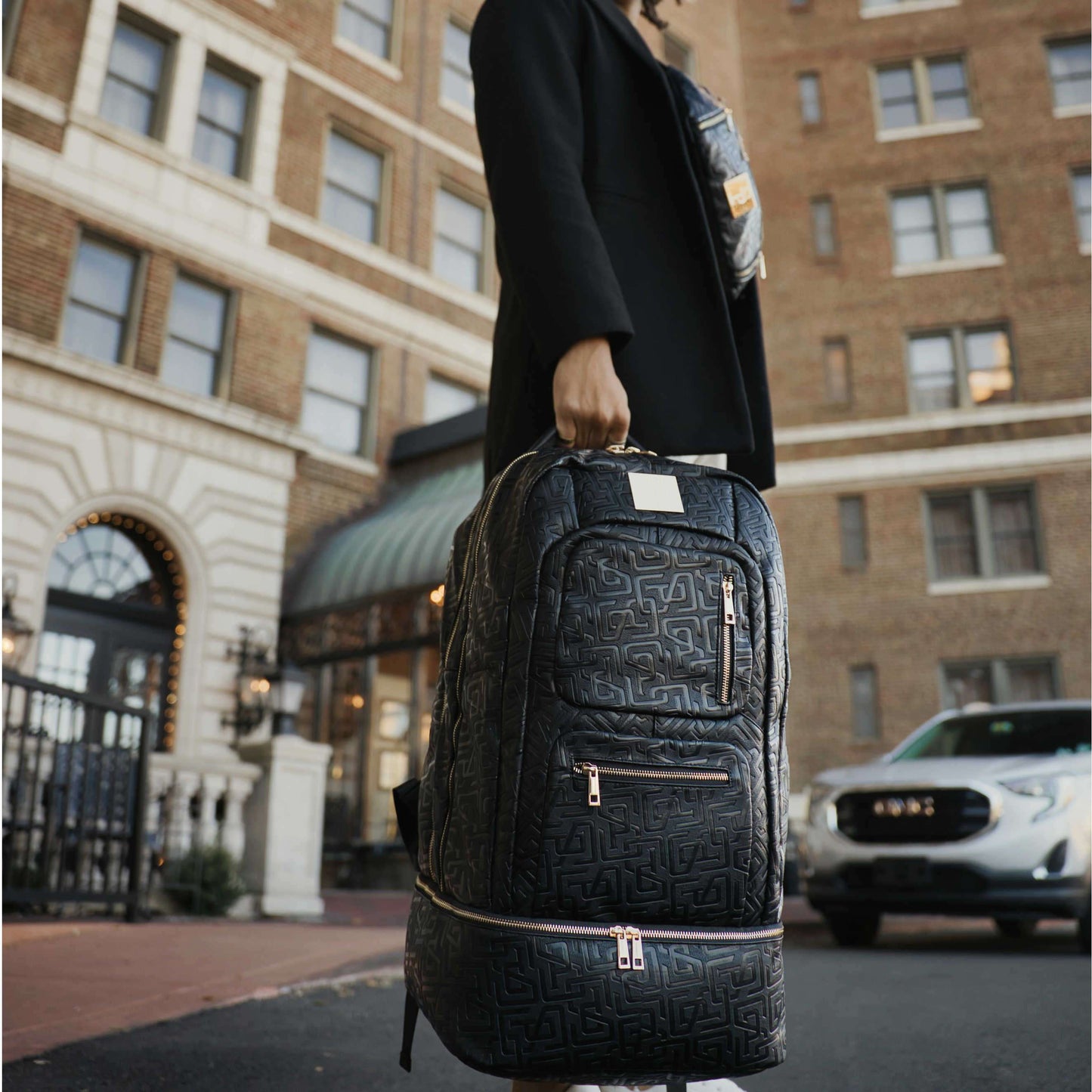 Sole Premise Black Monogram Leather Sneaker Backpack