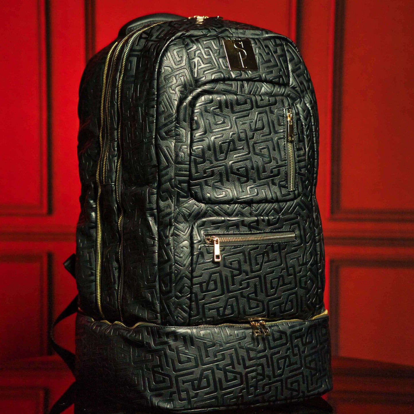 Sole Premise Black Monogram Leather Sneaker Backpack