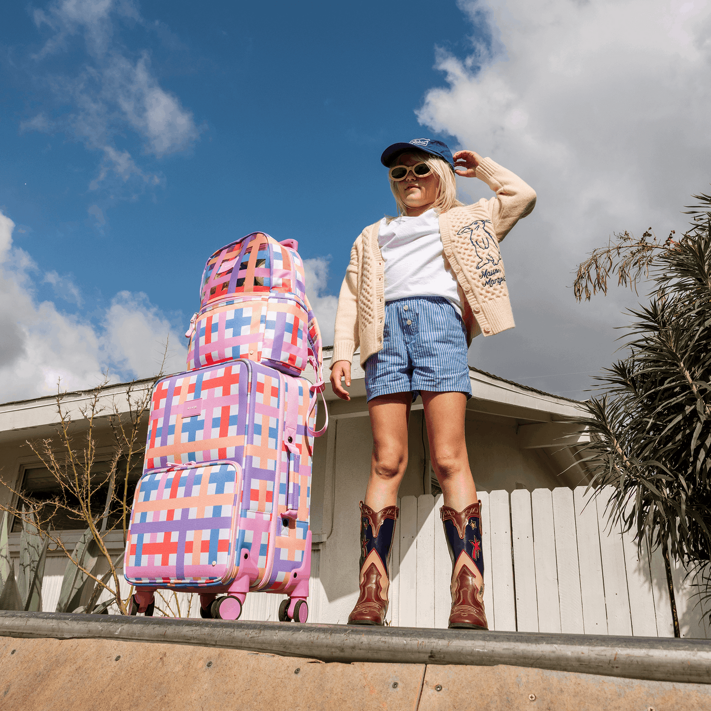 State Bags Plaid Logan Carry-On Suitcase | Limited Edition | Kids - Stiles Supply Co.